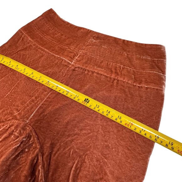 ANTHROPOLOGIE ODILLE Crushed Velvet Skirt Sz 2 Ruffle Hem Rusty Orange Boho Y2K - Picture 9 of 13